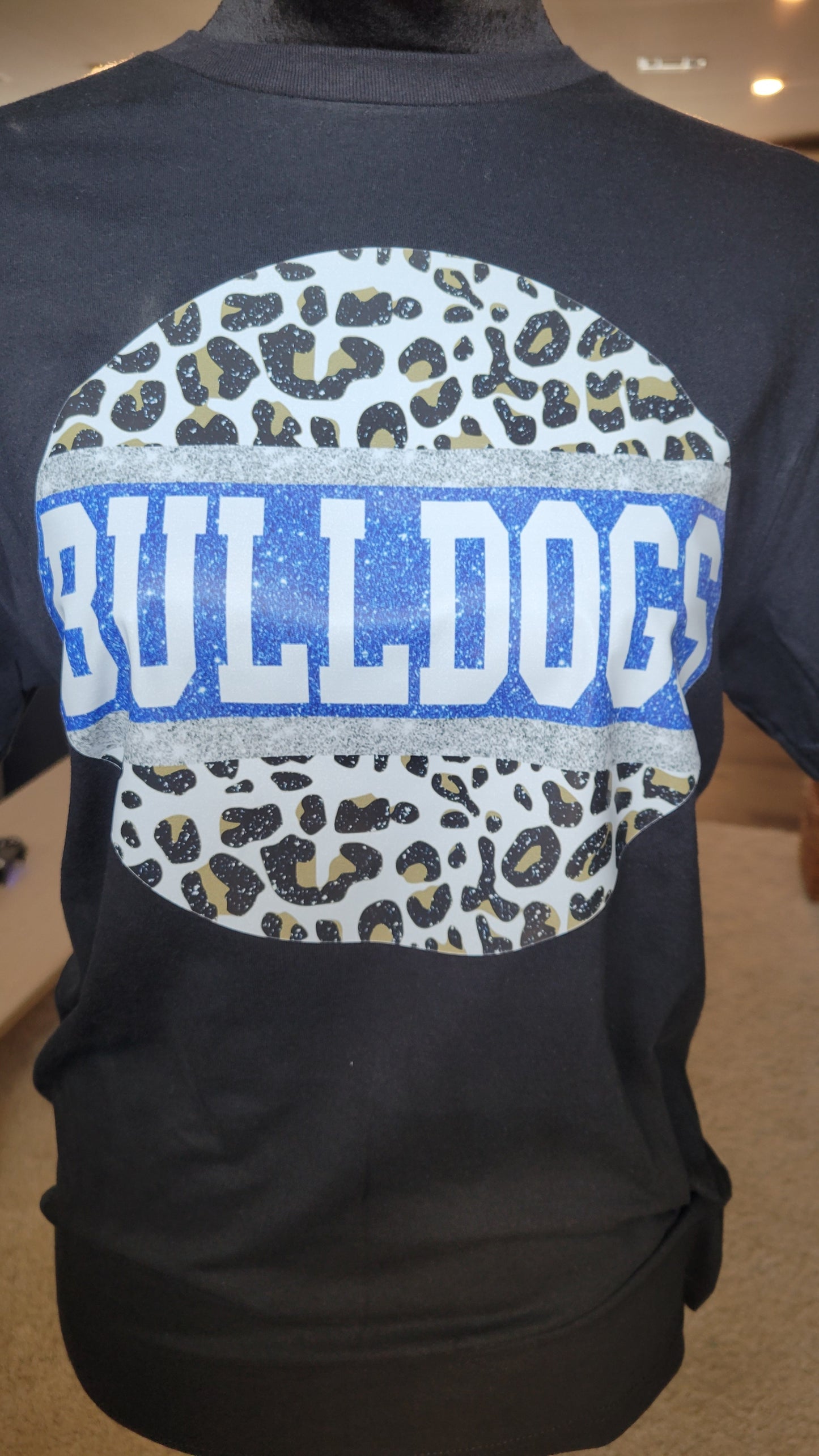 Cheetah Glitter Bulldog Tee